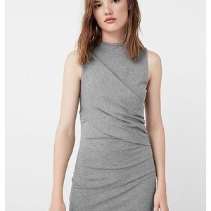NWT Mango draped detail grey dress XS